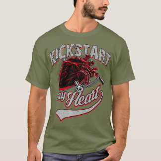 キックスタート マイ ハート MX モトクロス ダート バイク ライダー Tシャツ