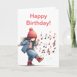 キックソング小さな女の子誕生日カード カード