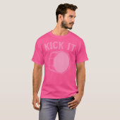 キックドラムおもしろいバスドラムパーカッションをおもしろい蹴る Tシャツ (正面フル)