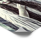 キックパオインディアンブルジャホワイトウルフオリジナルアート ポスター (角)