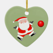 キックパーソナライズされたボールクリスマス セラミックオーナメント (正面)