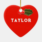 キックパーソナライズされたボールクリスマス セラミックオーナメント (裏面)