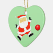 キックパーソナライズされたボールクリスマス セラミックオーナメント (左)