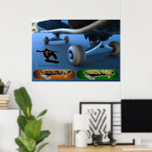 キックプッシュ(スケートボード)ポスター ポスター (ホームオフィス)