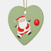 キックベースのクリスマス セラミックオーナメント (左)
