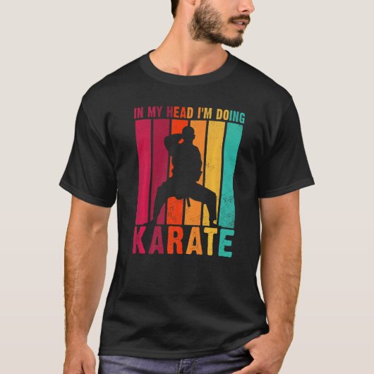 キックボクサー用レトロな空手デザイン Tシャツ (正面)