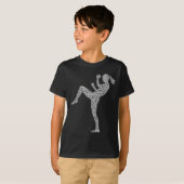 キックボクサー タイポグラフィ - キックボクシング 総合格闘技 Tシャツ (正面フル)