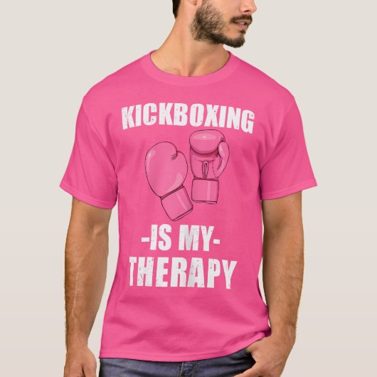 キックボクシングおもしろいは私のセラピー女子ボクシング Tシャツ (正面)