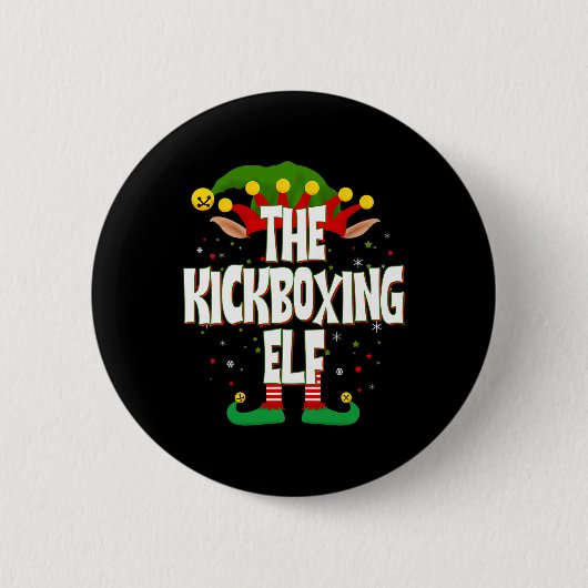 キックボクシングのエルフ クリスマス 缶バッジ (正面)