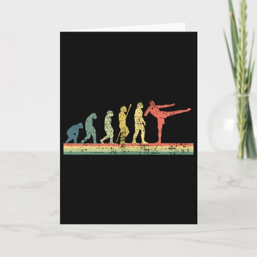キックボクシングの進化 おもしろギフトTシャツ キック  カード (正面)