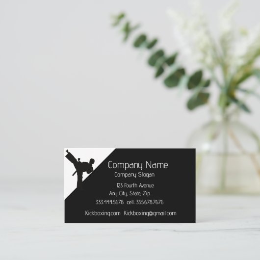 キックボクシングまたは武術アートスポーツ名刺 名刺 (スタンド正面)