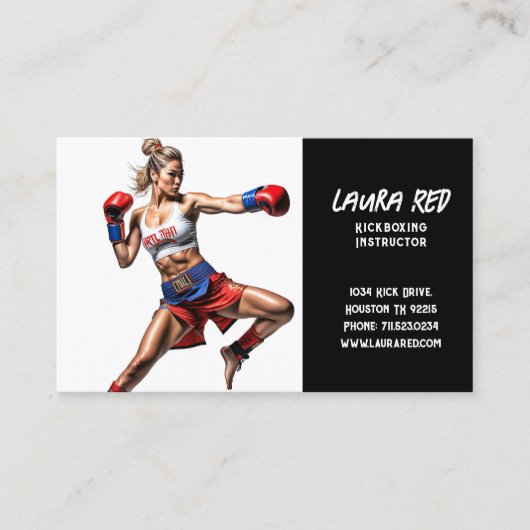 キックボクシングインストラクター 名刺 (正面)