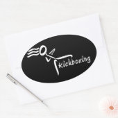 キックボクシングガールのシール 楕円形シール (封筒)