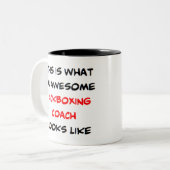 キックボクシングコーチ素晴らし。 ツートーンマグカップ (正面左)