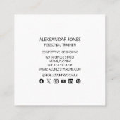 キックボクシングジムスポーツフィットネスパーソナルトレーナー スクエア名刺 (裏面)