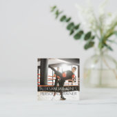 キックボクシングジムスポーツフィットネスパーソナルトレーナー スクエア名刺 (スタンド正面)