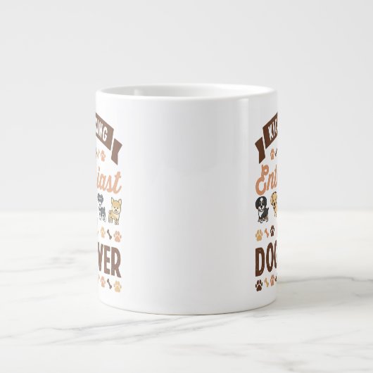 キックボクシングファンとドッグラバーギフト ジャンボコーヒーマグカップ (正面)