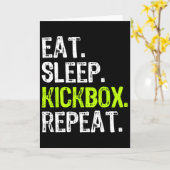 キックボクシング好きのための Eat Sleep Kickbox Repeat キック ボクシング カード (黄色い花)