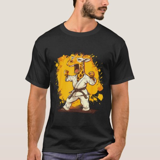 キックボクシング キリン テコンドー 空手 MMA 面白い Tシャツ (正面)