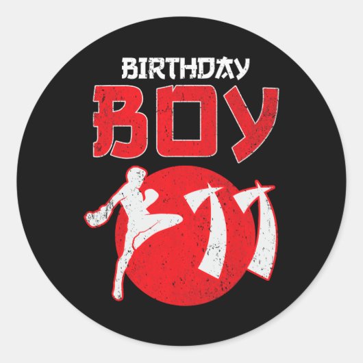 キックボクシング 11歳の誕生日 MMA 格闘技 ラウンドシール (正面)