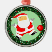 キックボールクリスマス収集可能なセラミックオーナメント メタルオーナメント (正面)