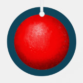 キックボールホリデーキープサケギフト メタルオーナメント (裏面)