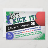 キックボール男子スポーツ誕生日 招待状 (正面)