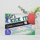 キックボール男子スポーツ誕生日 招待状 (スタンド正面)