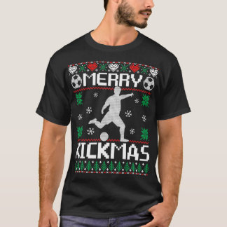 キックメリーマスプレイヤースポーツ醜いクリスマスセーター Tシャツ