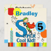 キックールすごいドカスタマイズ誕生日招待状 招待状 (正面/裏面)