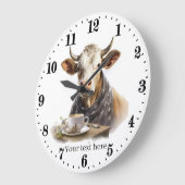 キックールチまたはオフィスのコーヒー牛 ラージ壁時計 (傾斜)