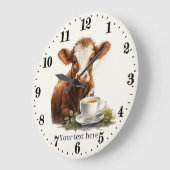 キックールチまたはオフィスのコーヒー牛 ラージ壁時計 (傾斜)