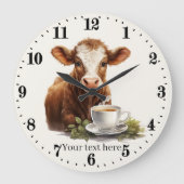 キックールチまたはオフィスのコーヒー牛 ラージ壁時計 (正面)