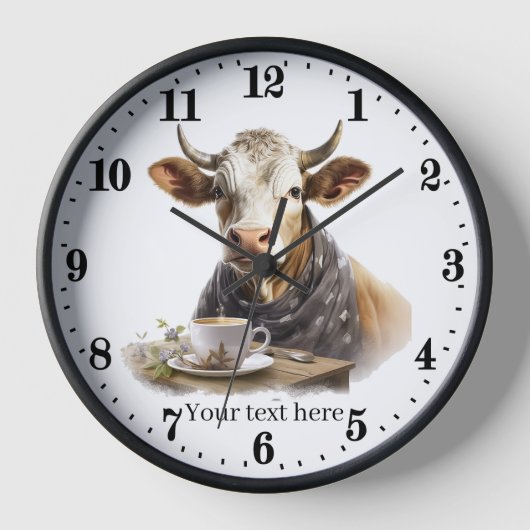 キックールチまたはオフィスのコーヒー牛 壁時計 (正面)