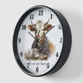 キックールチまたはオフィスのコーヒー牛 壁時計 (傾斜)