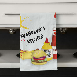 キックールチンBBQ パーソナライズされた キッチンタオル