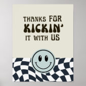 キック感謝していインの看板の白黒レトロ ポスター (正面)