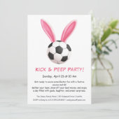 キック&ピープパーティー – イースターサッカー招待状 招待状 (スタンド正面)