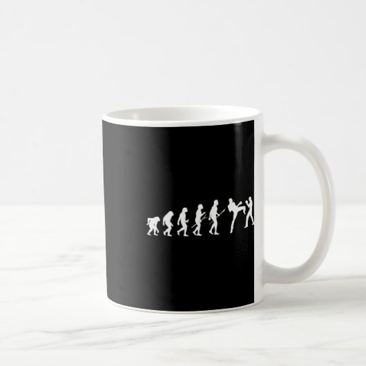 キック MMA キックボクサー ボクシング 人類の進化 S コーヒーマグカップ (右)