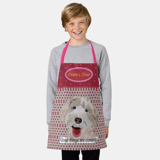 キッシェフのエプロンのおいしい来もの エプロン (着用した状態)