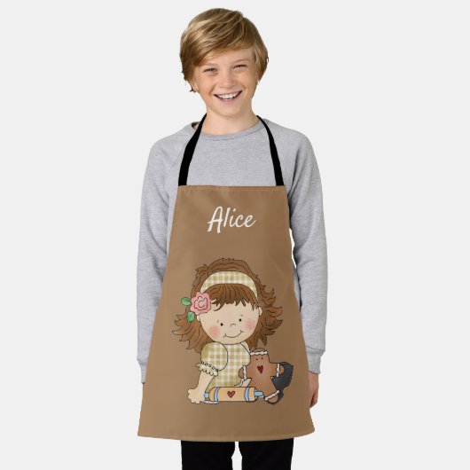 キッシパーソナライズされたュ エプロン (着用した状態)