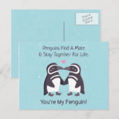 キッシングペンギン、あなたは私のペンギン ポストカード (正面/裏面)