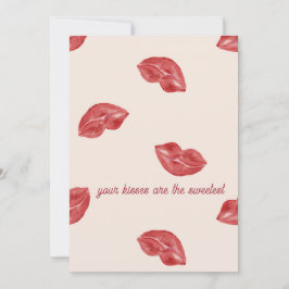 キッシングリップス レッド ベージュカラーバレンタインデー シーズンカード