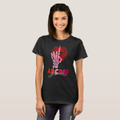 キッシー唇スケルトンハンドABCDEF-You おもしろい Valentin Tシャツ (正面フル)