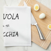 キッスタイリッシュチイタリアンスプーンフォーク引用文 キッチンタオル (四つ折り)