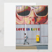 キッスラブ・イズ・ラブ ゲイ/レズビアン セーブ・ザ・デート カード (正面/裏面)