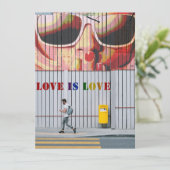 キッスラブ・イズ・ラブ ゲイ/レズビアン セーブ・ザ・デート カード (スタンド正面)