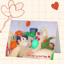 キッズうれしそうなお祝いバレンタインデーのカード カード