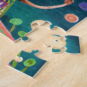 キッズおもしろいゲーカラフルムかわいいエイリアン ジグソーパズル (側面)