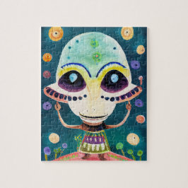 キッズおもしろいゲーカラフルムかわいいエイリアン ジグソーパズル